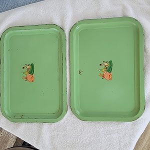 Rare Find Vintage 1950 Era Metal Tray With Decals. See Photos For Wear.